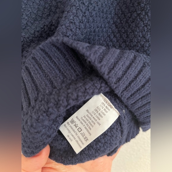 Janie & Jack Cotton Wool Blend Cable Knit Toddler Sweater Blue 2T - Picture 10 of 10